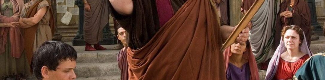 Ian McNiece jako "Krzykacz" w serialu "Rzym"