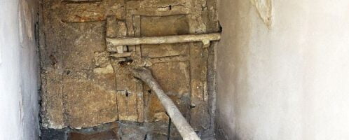 The so-called vestibule Ephebe's House in Pompeii