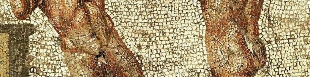 Roman mosaic with athletes. Dated on 1st CE