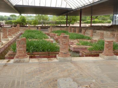 The remains of the aristocrat's residence with fountains