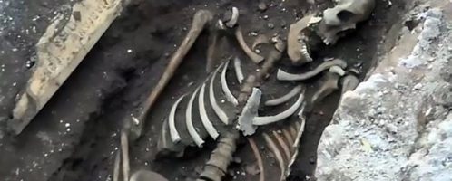 Three Roman skeletons were discovered during the construction of the  metro