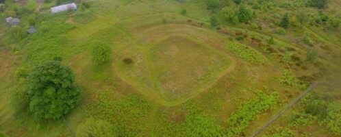 The remains of the Roman fort Kaims in Scotland