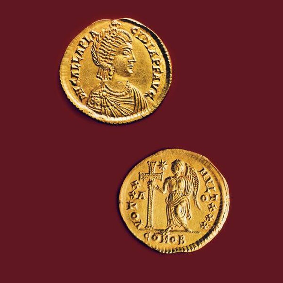 Roman coin showing Galla Placidia