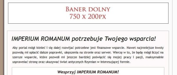 Reklama banerowa na IMPERIUM ROMANUM
