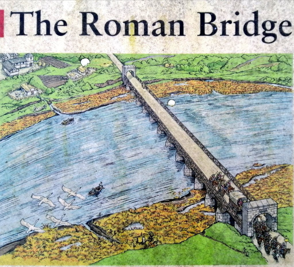 Remains of a Roman bridge in Britain
