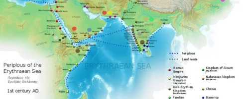 Map based on the Periplus of the Eritrean Sea