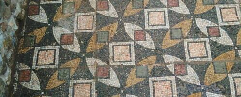 Beautiful geometric shapes on a mosaic