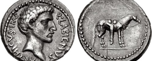 Quintus Labienus on a coin from 40 BCE