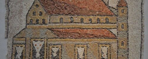 Roman mosaic showing the church