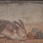 Lovely Roman fresco depicting a rabbit