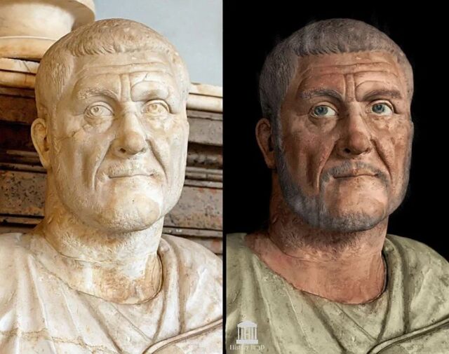Reconstructed appearance of Maximinus the Thraxian based on his bust