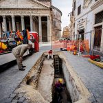 Ancient slabs were discovered next to the Pantheon