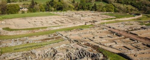 Remains of vindolanda roman camp in britain