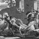 Rycina ukazująca walki w Rzymie