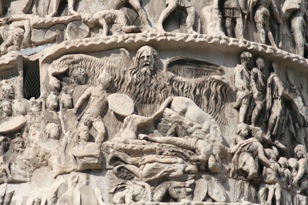 Relief na kolumnie Marka Aureliusza z najbardziej charakterystycznym fragmentem sceny