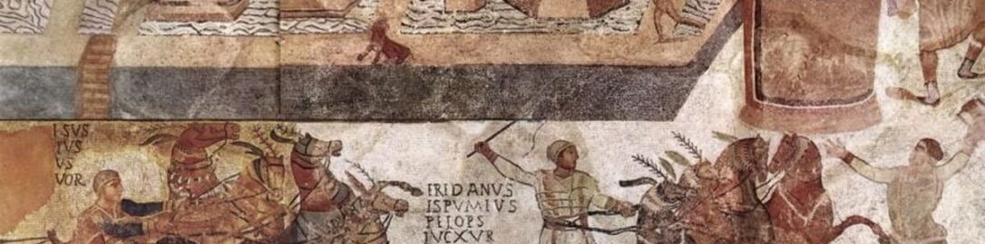 Wyścig rydwanów na mozaice rzymskiej