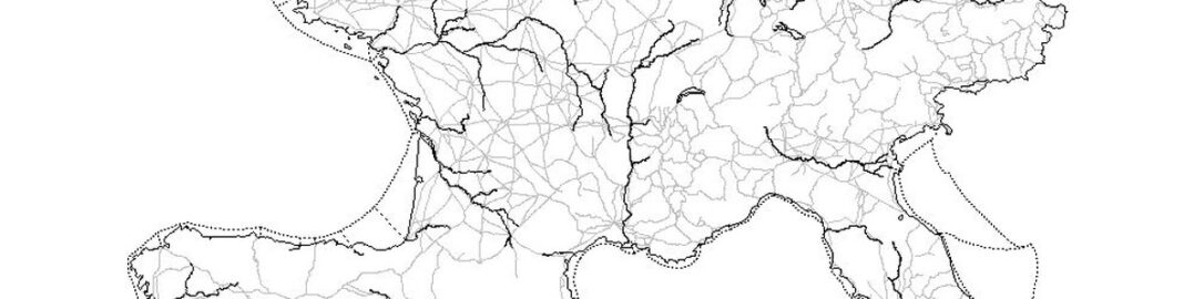 Mapa ukazująca szlaki komunikacyjne w zachodniej części Cesarstwa Rzymskiego