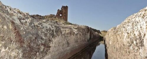 Roman canal supplying water to the castle in Turkey