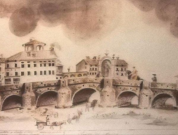 Reconstruction of the Roman bridge in Parma