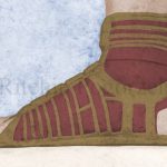 Reconstruction of the Roman relief showing a sandal with a sock