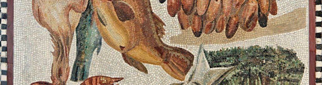 Rzymska mozaika ukazująca pożywienie