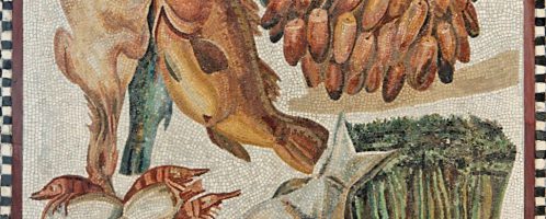 A Roman mosaic showing food