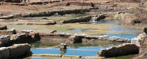 Archaeologists have discovered a large ancient pool between Rome and  Ostia