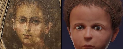 Reconstruction of the face of an Egyptian boy from Roman times