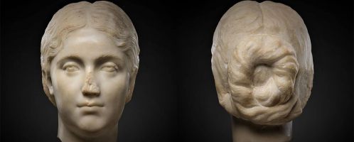 Head of Roman woman from times of Antonine dynasty