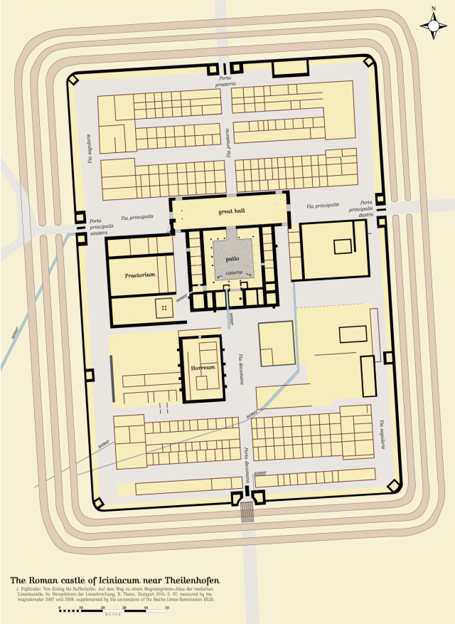 Detailed plan of the Iciniacum Roman camp in southern Germany