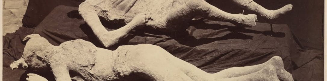 Photograph of casts of bodies from Pompeii