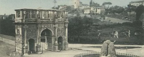 The Arch of Constantine the Great on a postcard from the early 20th century