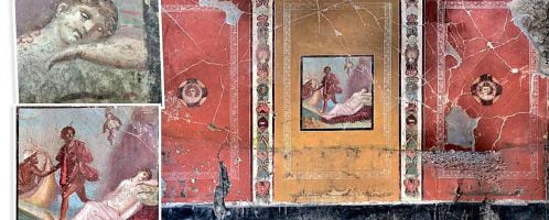 Odkryto fresk ukazujący Tezeusza i Ariadnę w Pompejach