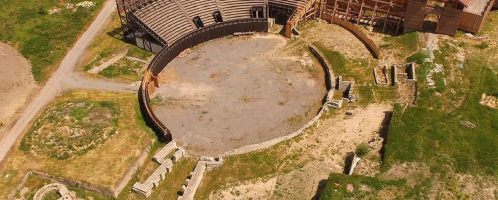 Remains of Roman amphitheater in Serbia