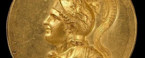 Alexander the Great on Roman medallion