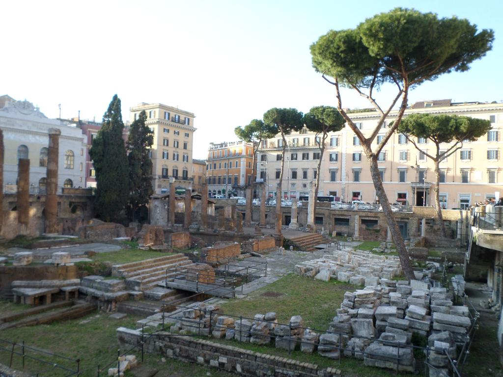 The famous square Largo di Torre Argentina in the center of Rome