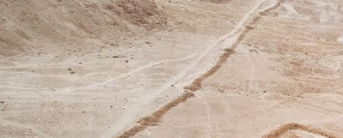 Traces of Roman wall around Masada