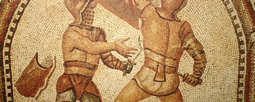 Mosaic showing gladiators from Nimes