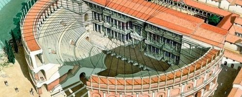 Reconstruction of Roman theater in Toulouse