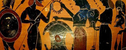 The scene where Achilles was handed the shield