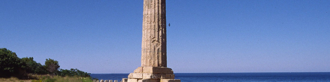 A preserved column from the temple of Juno Lacinia