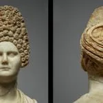 Bust of a Roman woman with a fashionable hairstyle during the rule of the Flavian dynasty