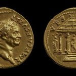 Roman gold coin of Vespasian