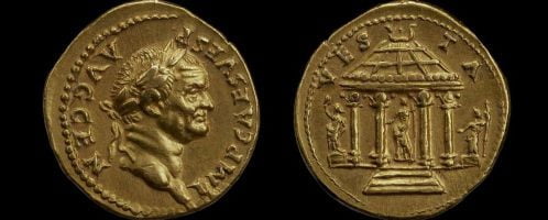 Roman gold coin of Vespasian