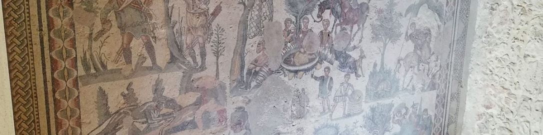 Scenes of hunting in Roman mosaic