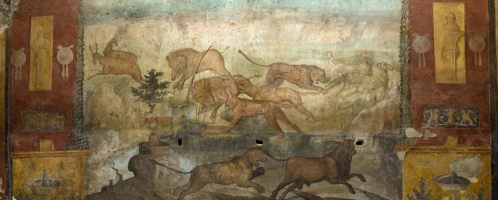 Wild animals and nature on Roman fresco