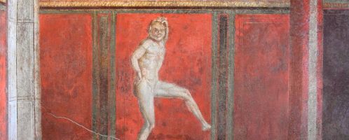 Fresco depicting dancing Satire