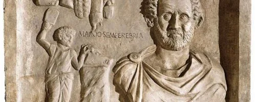 Tombstone relief showing Roman butcher