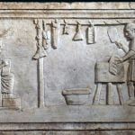 Roman relief showing a butcher at work