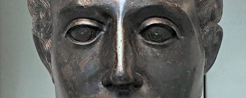 Etruscan head sculpture of young man